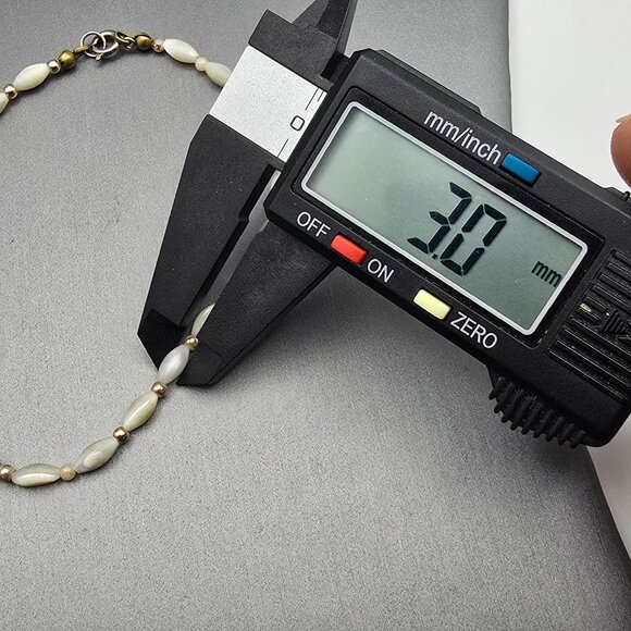 VTG MOP Rice Beaded Anklet Bracelet 8.75" Gold Plated Spacers Spring Ring Clasp - Picture 6 of 8